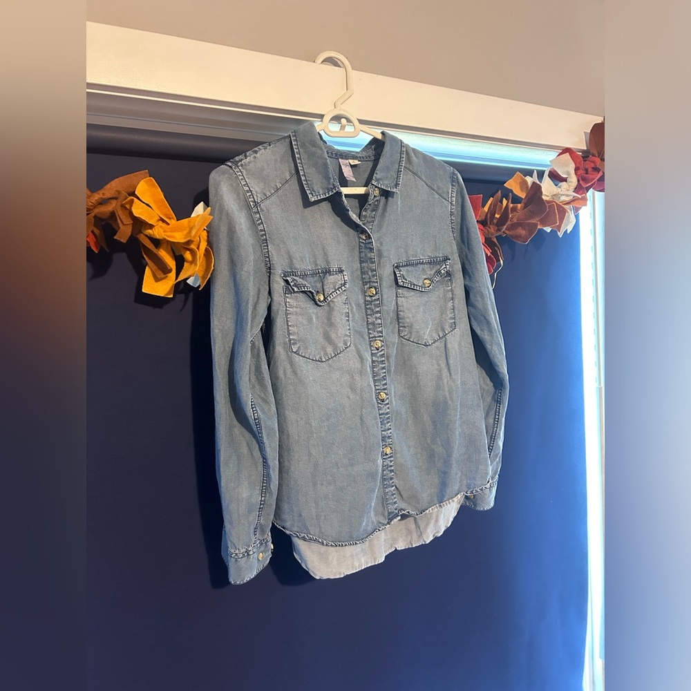 ALYA cotton denim style blouse S
